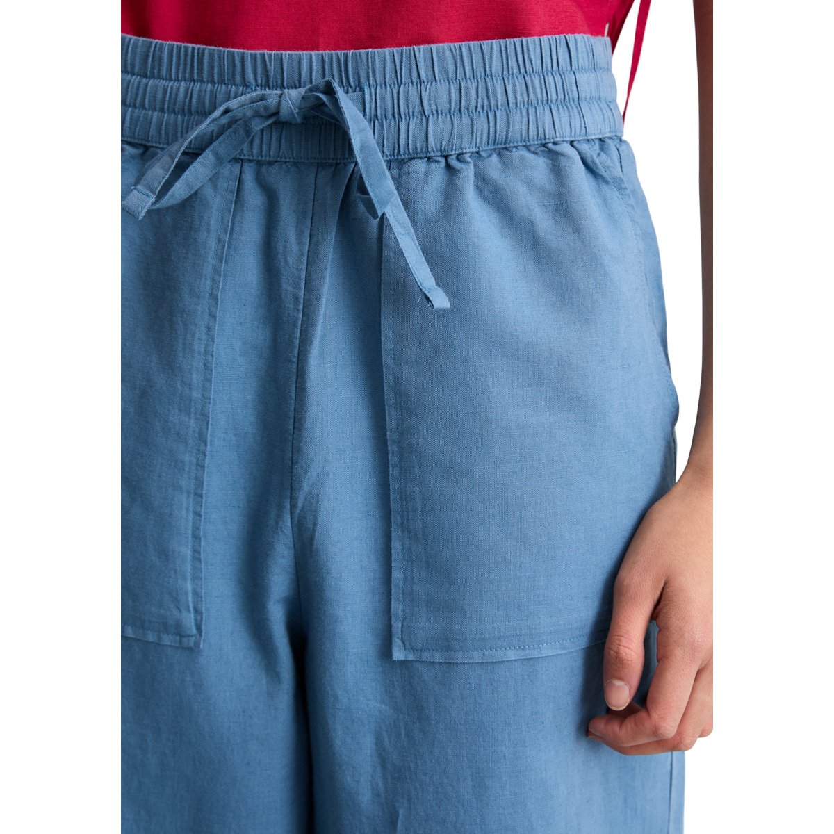 Short régulier en mélange de lin et de coton bleu moyen, MARC O’POLO DENIM