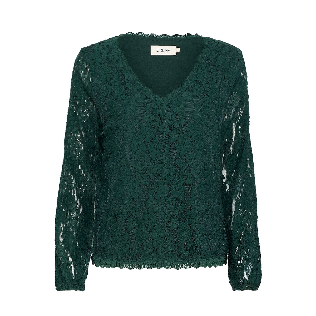 Blouse with long sleeve vert sea moss, CREAM