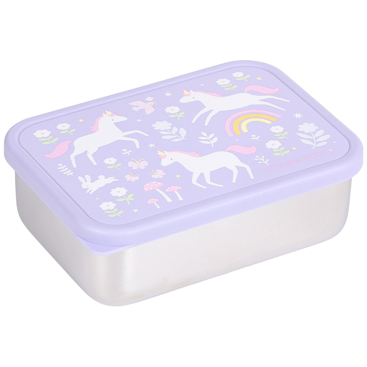 Lunch box en acier inoxydable violet, blanc, rose, A LITTLE LOVELY COMPANY