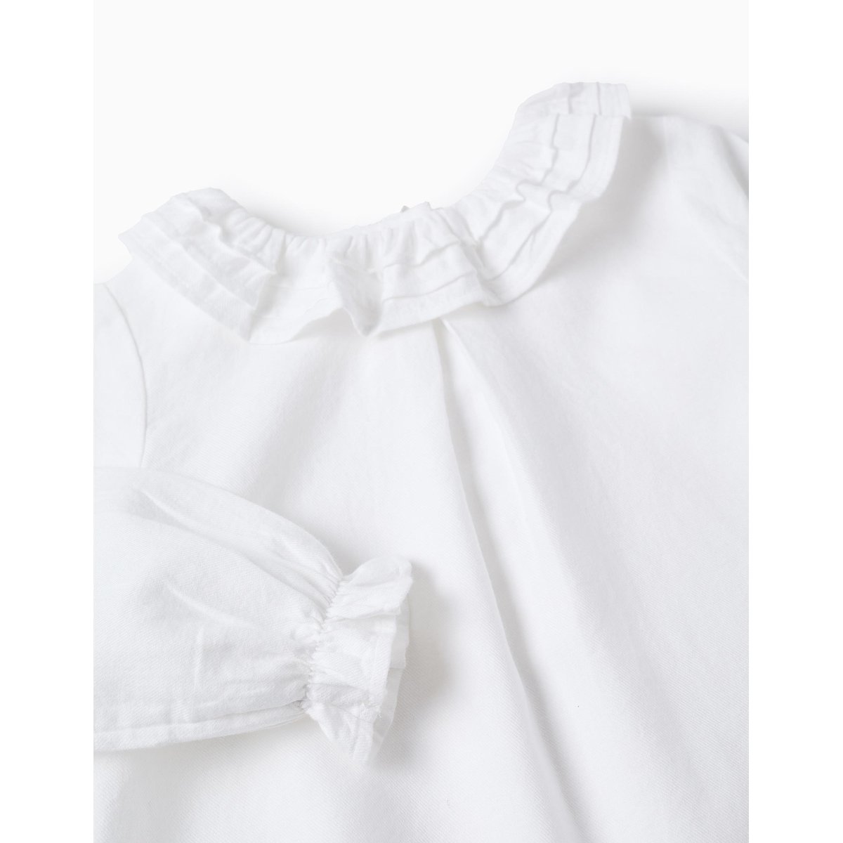 Chemisier en Sergé de Coton avec Volants blanc, ZIPPY