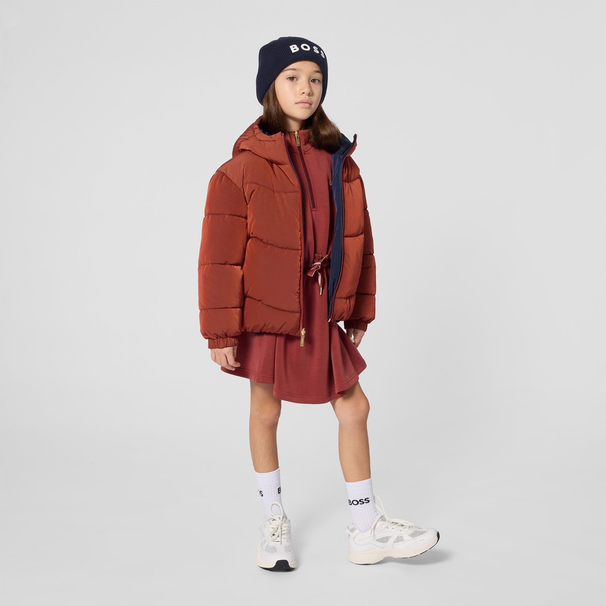 Robe manches longues rouge, BOSS KIDSWEAR