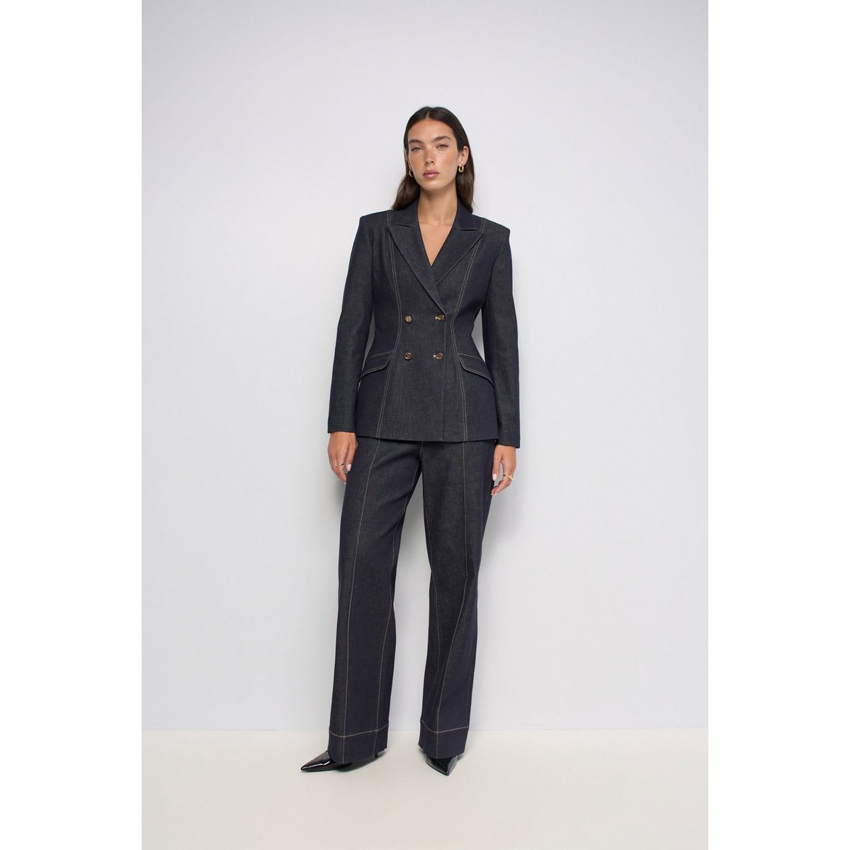 CHINO JAMBE STRAIGHT DENIM ATELIER bleu foncé, SALSA JEANS
