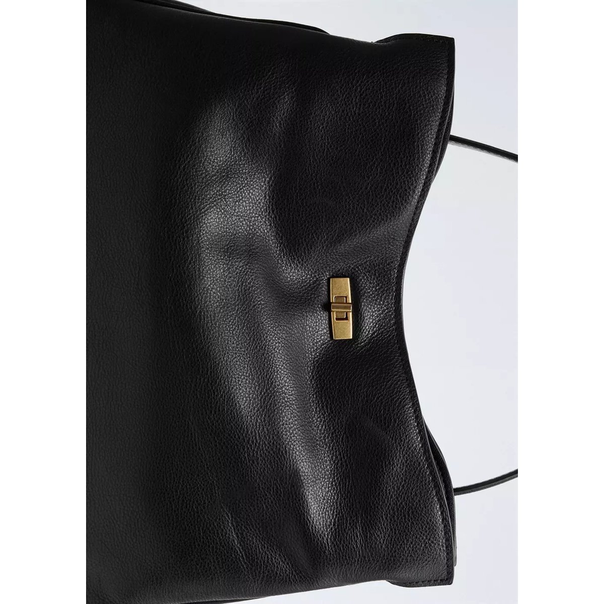 Sac à bandoulière en cuir avec breloque miroir noir, MANGO