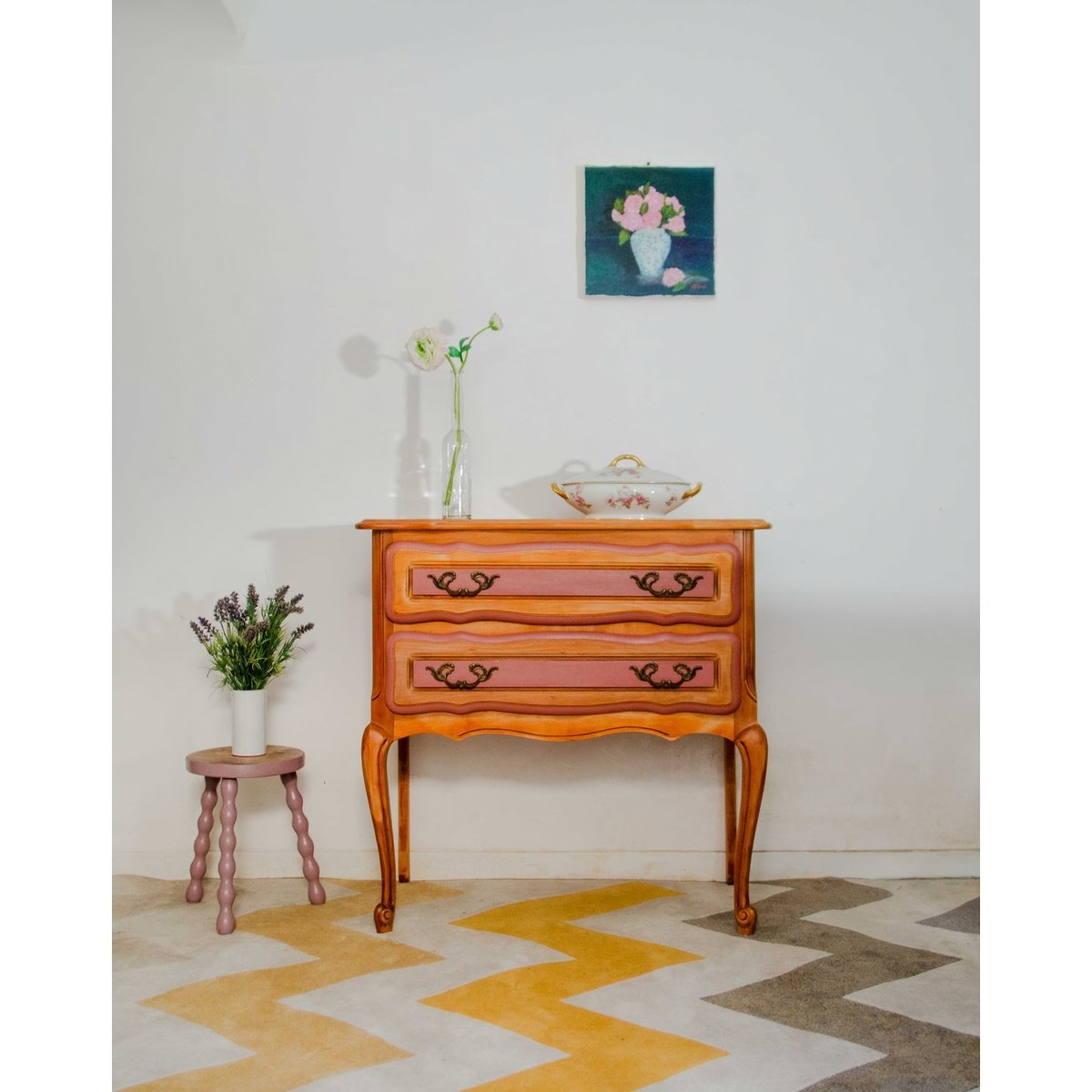 Commode en bois Garance N°732 - Bon état bois clair, DEBONGOUT