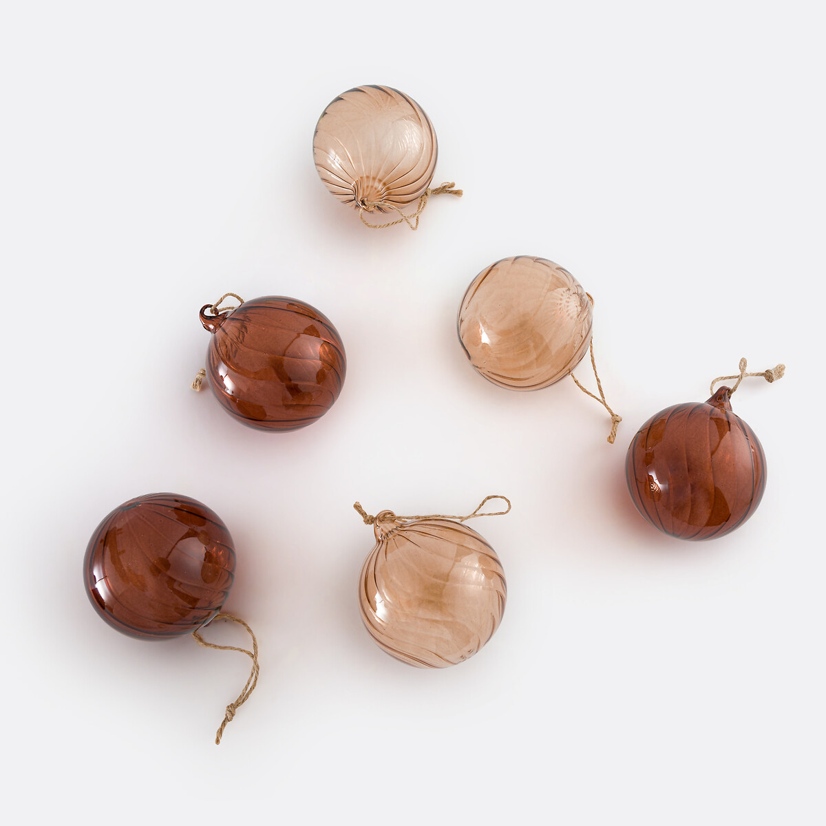 Lot de 12 boules en verre torsadé, Caspar multicolore, LA REDOUTE INTERIEURS
