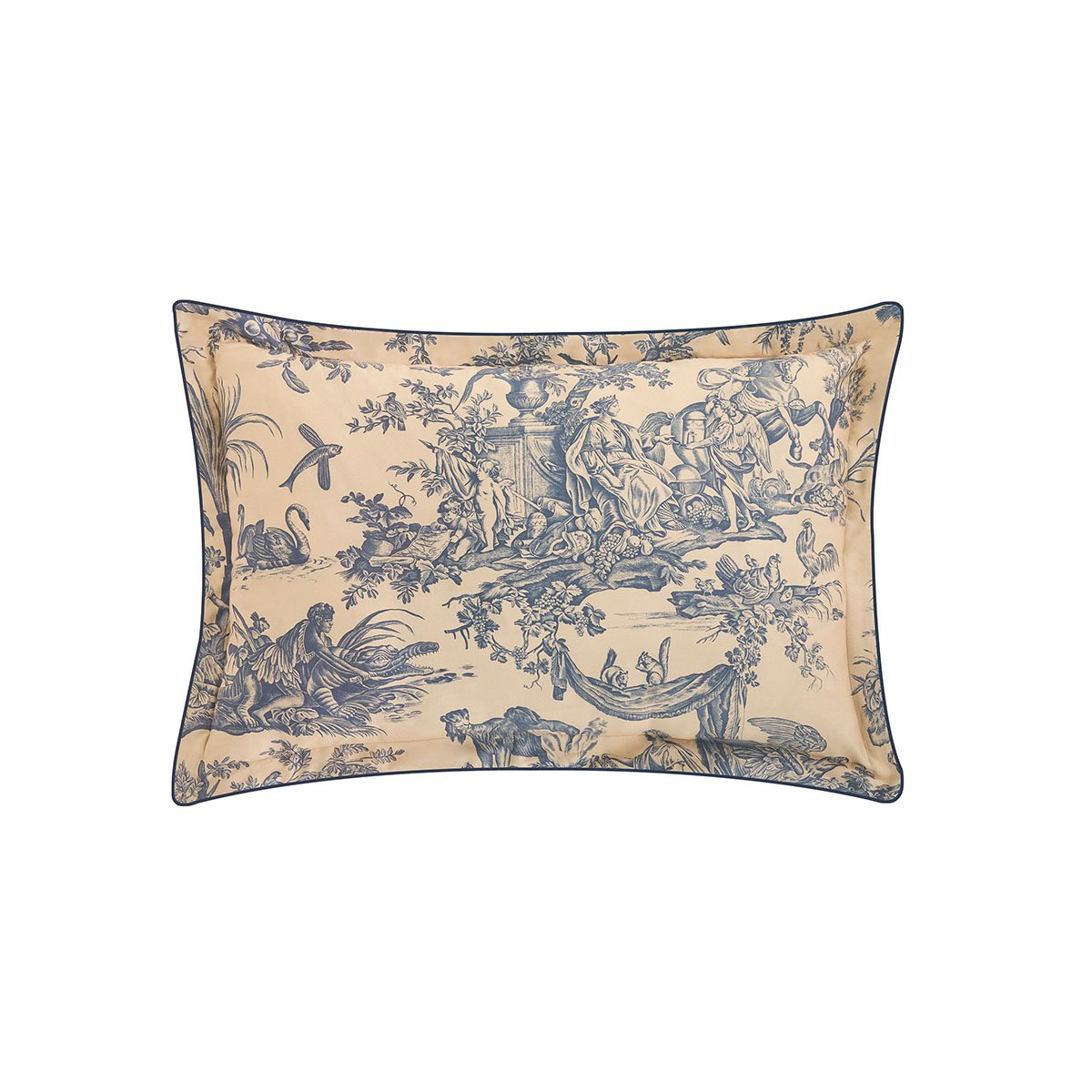 Taie D'oreiller 4 CONTINENTS 4_continents_beige_bleu, ANNE DE SOLENE