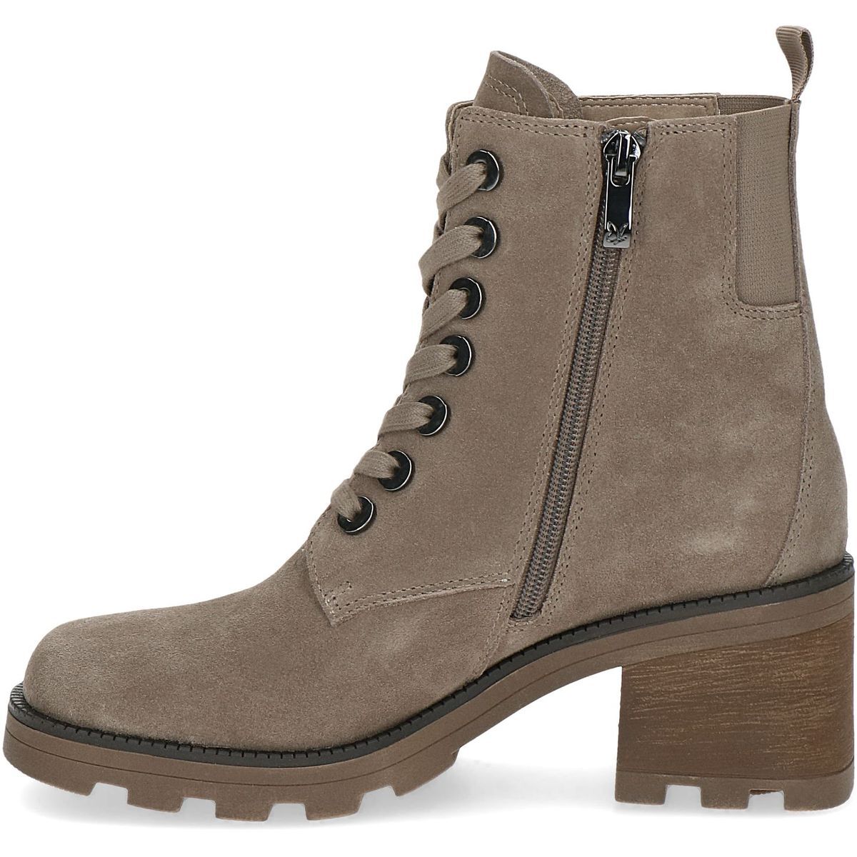 Bottine fourée marron taupe métallique combiné, CAPRICE