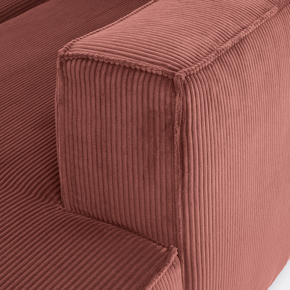 Ecksofa, ausziehbar, Cord, Ginosa altrosa, LA REDOUTE INTERIEURS