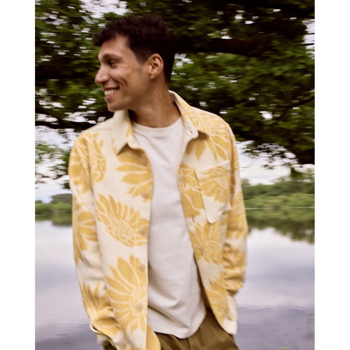 Sur chemise GASTINE crème et jaune, FAGUO