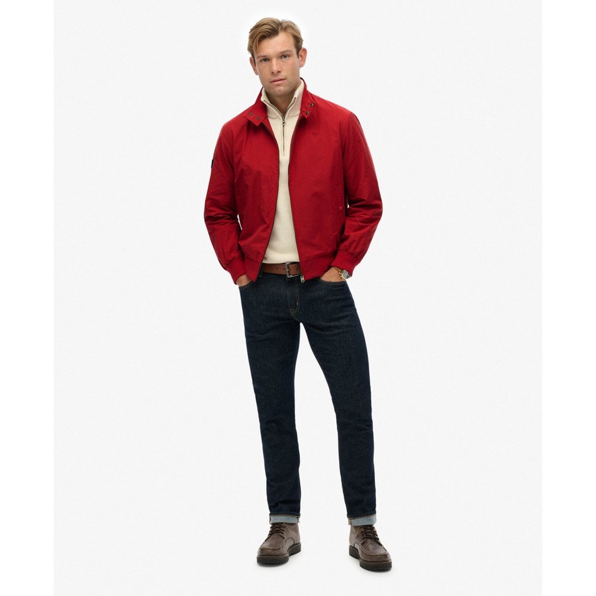 Veste Harrington coupe décontractée rouge piment chili, SUPERDRY