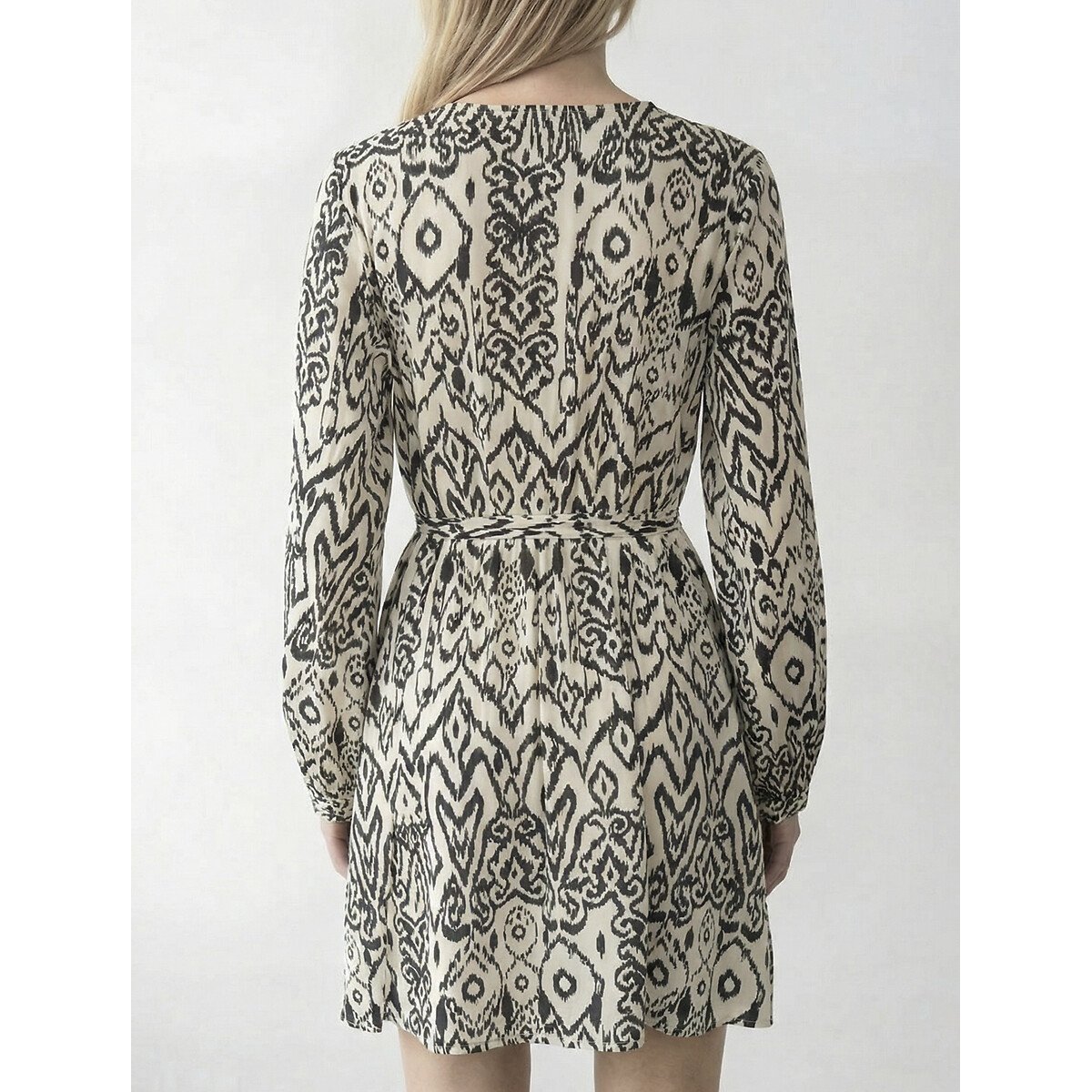 Robe courte imprimée manches longues imprimé noir/blanc, VILA