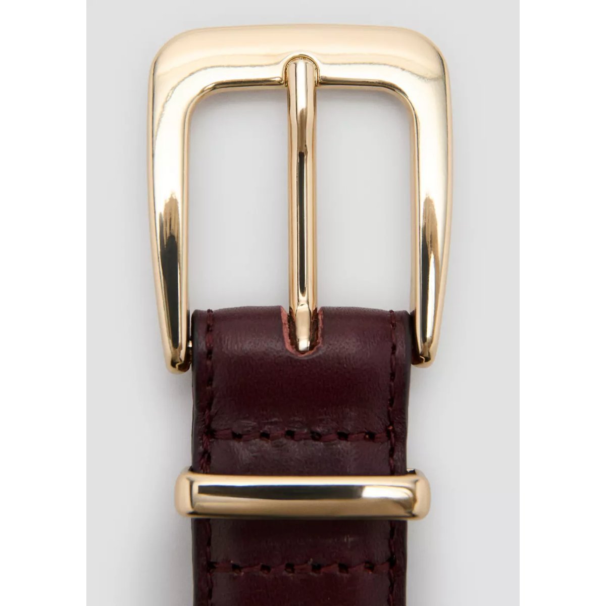 Ceinture 100 % cuir bovin bordeaux, MANGO