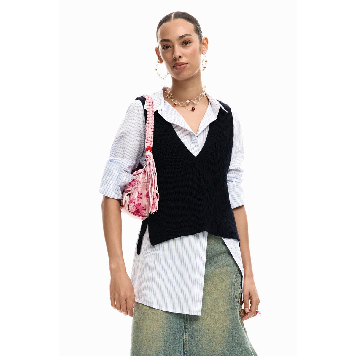 Chemise gilet amovible noir, DESIGUAL