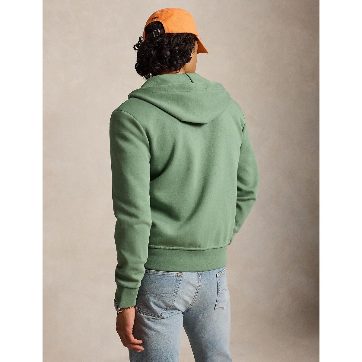 Sweat zippé à capuche, en maille double vert frais, POLO RALPH LAUREN
