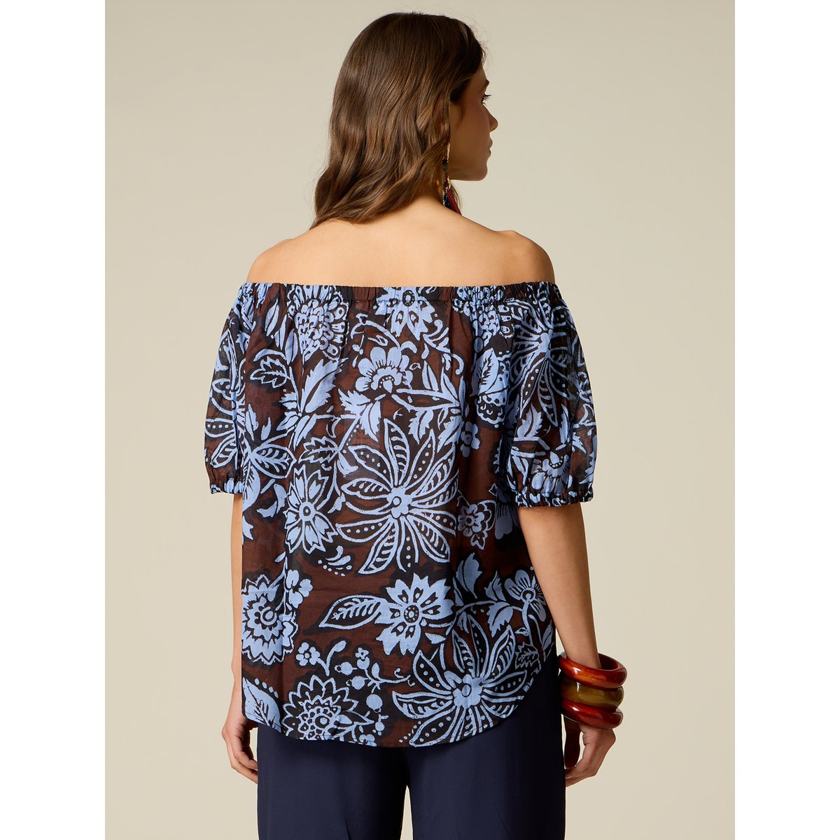 Blouse épaules dénudées marron, OLTRE