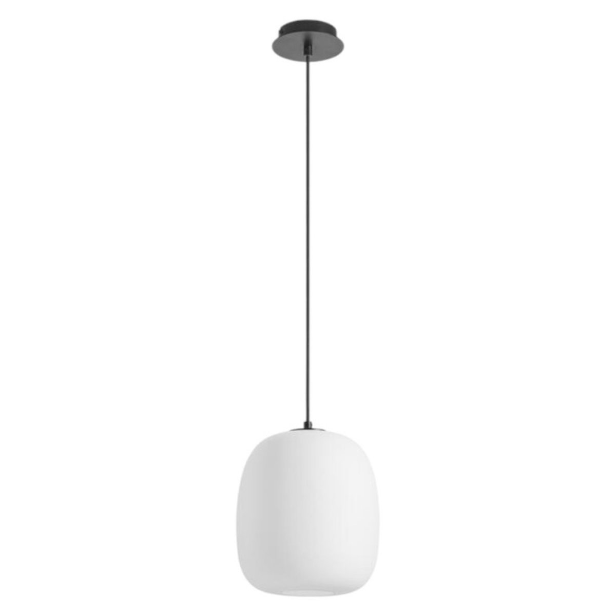 Suspension verre opale Jap noir D23 blanc, MILLUMINE