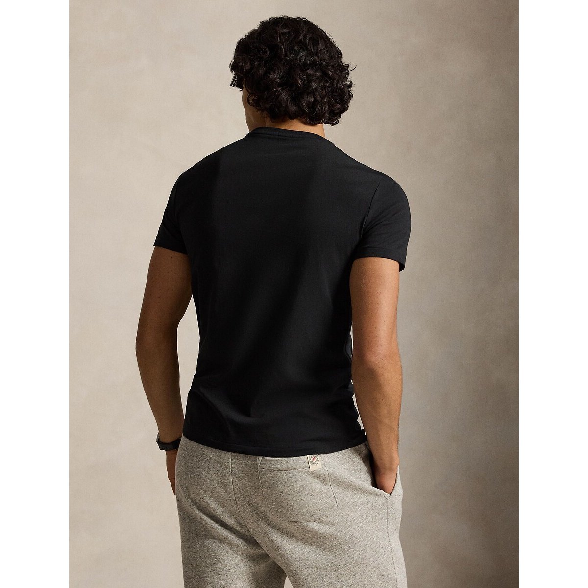 T-shirt de manga curta, CUSTOM SLIM FIT preto , POLO RALPH LAUREN