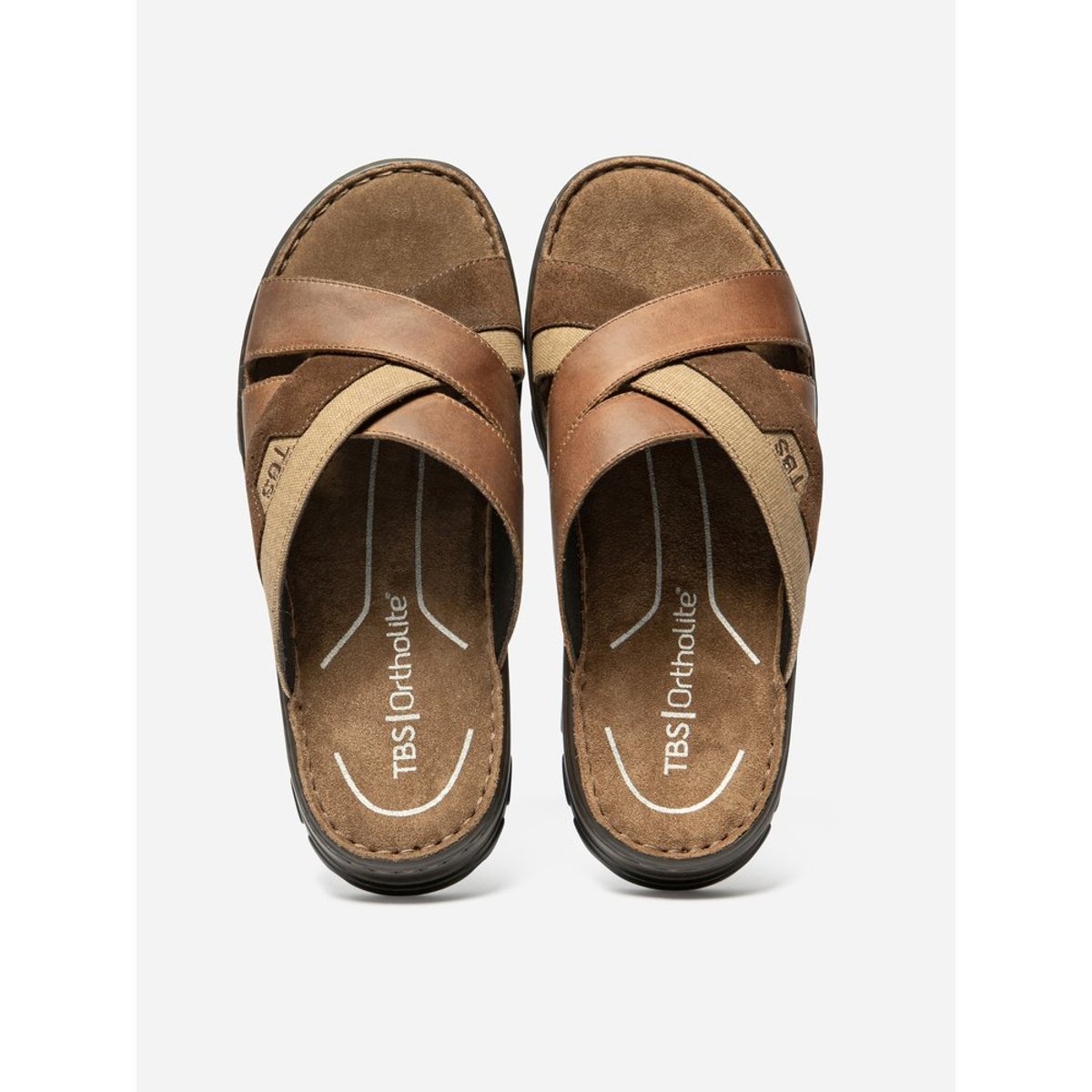 Mules JACQUIE tan / chocolat, TBS