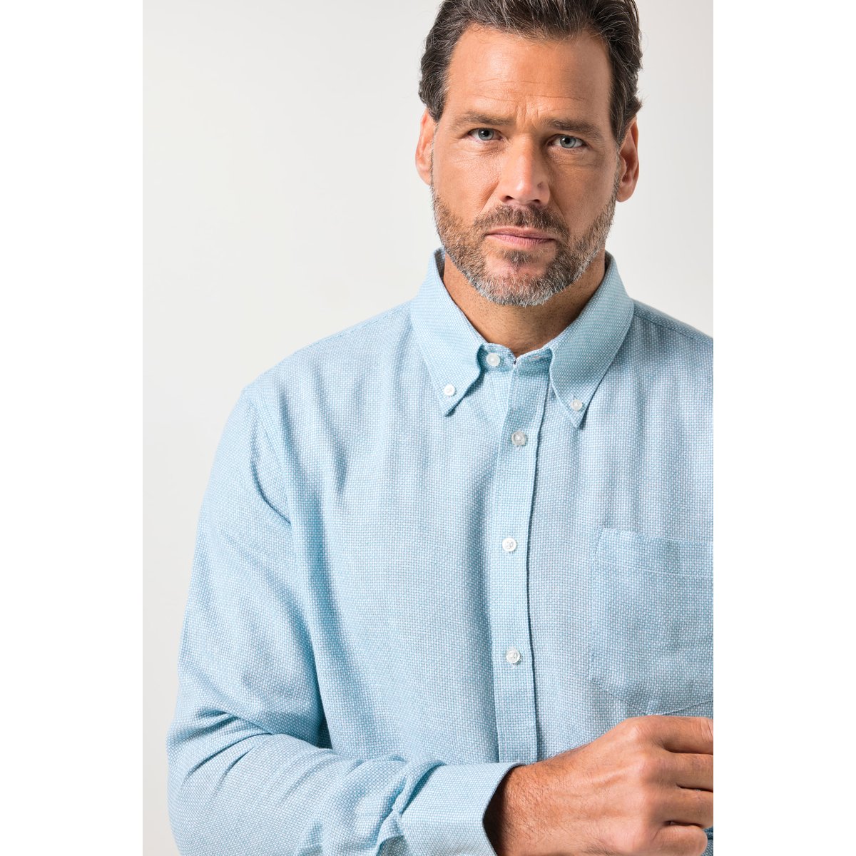 Chemise TwoTone, matière texturée bleu turquoise, JP1880