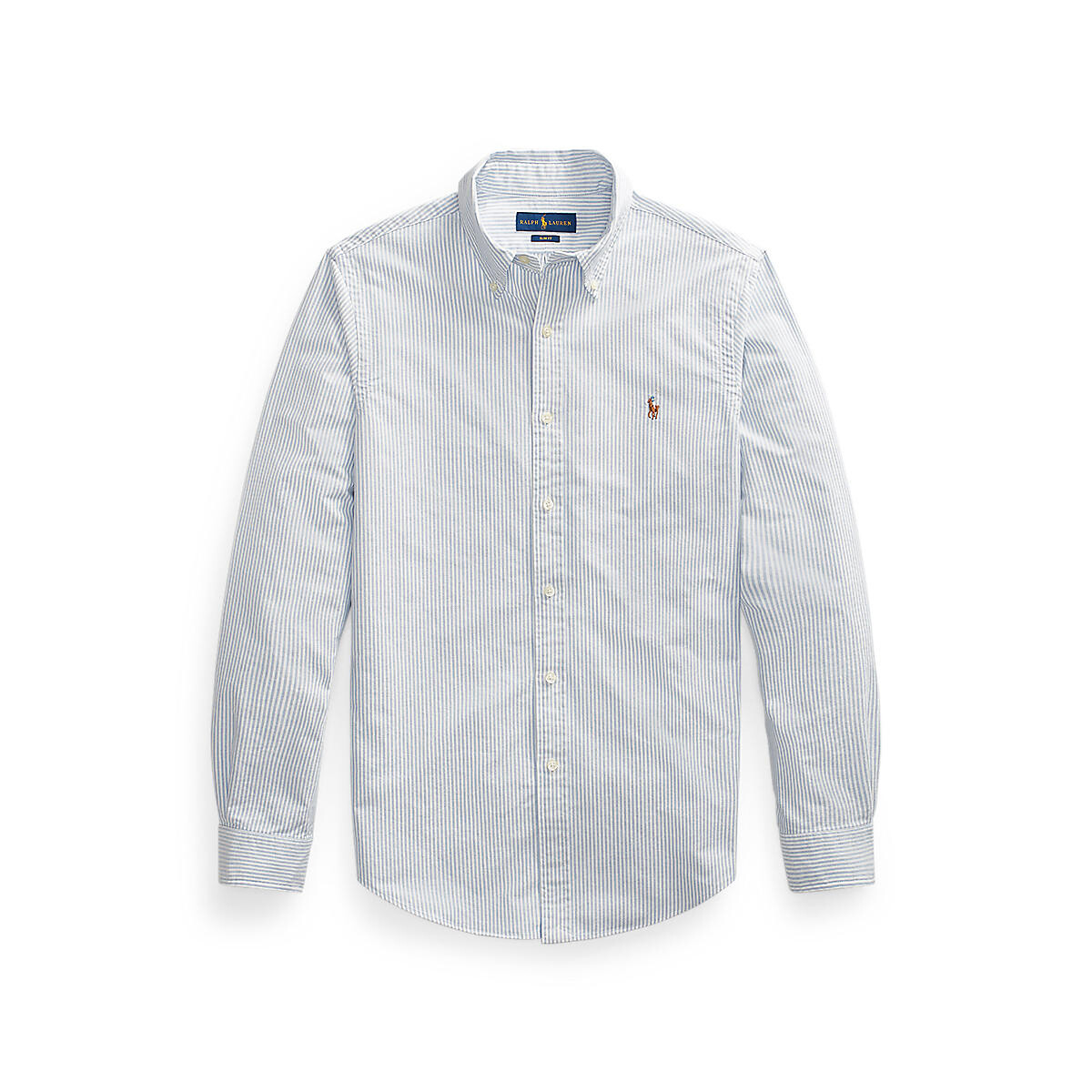 Slim Fit Gestreept Oxford overhemd wit/blauw, POLO RALPH LAUREN
