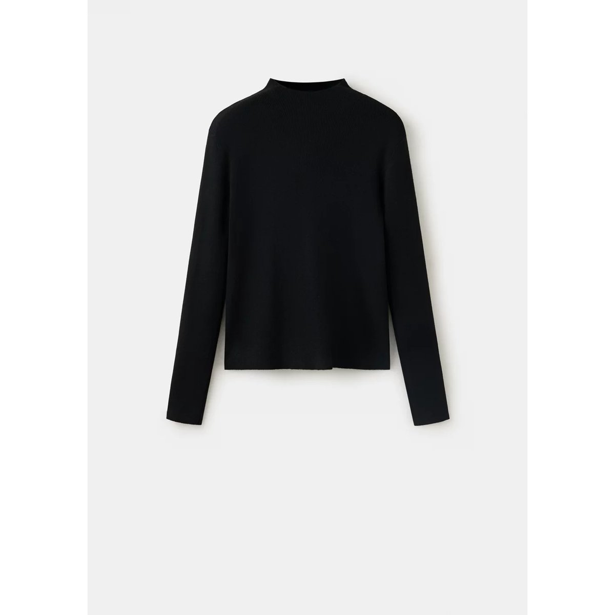 Pull-over maille col montant noir, MANGO
