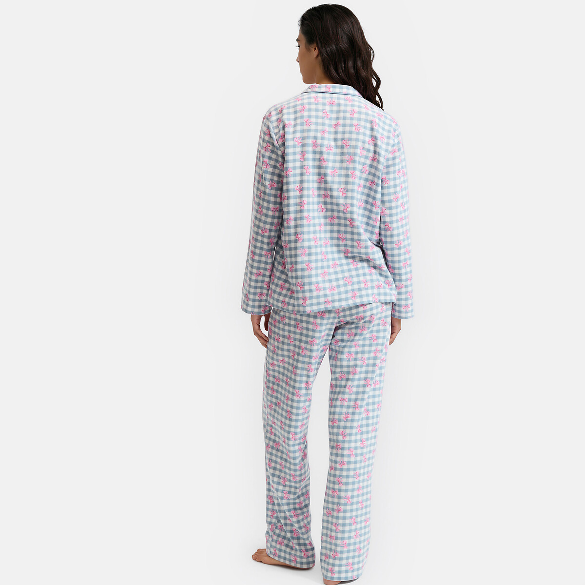 Pyjama en flanelle, carreaux imprimé noeuds imprimé, SO'HOME
