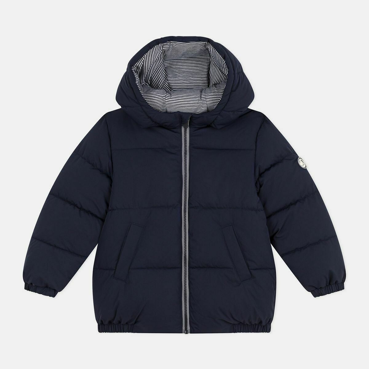 Hooded Padded Jacket navy blue, PETIT BATEAU