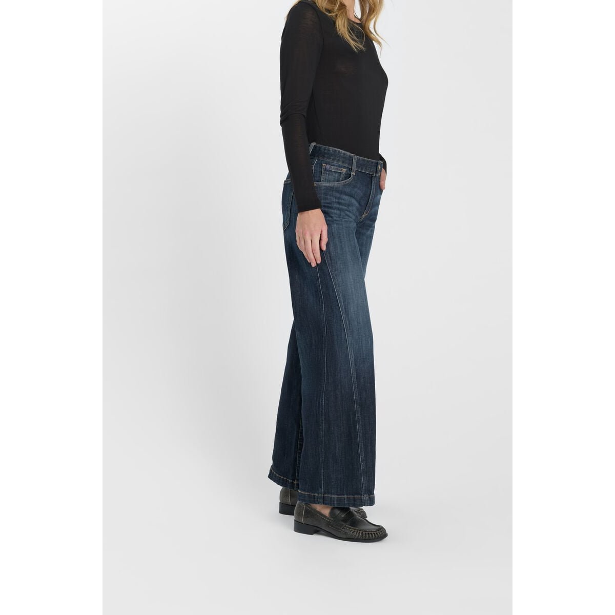 Jeans loose, large wide leg , longueur 34 blue, LE TEMPS DES CERISES