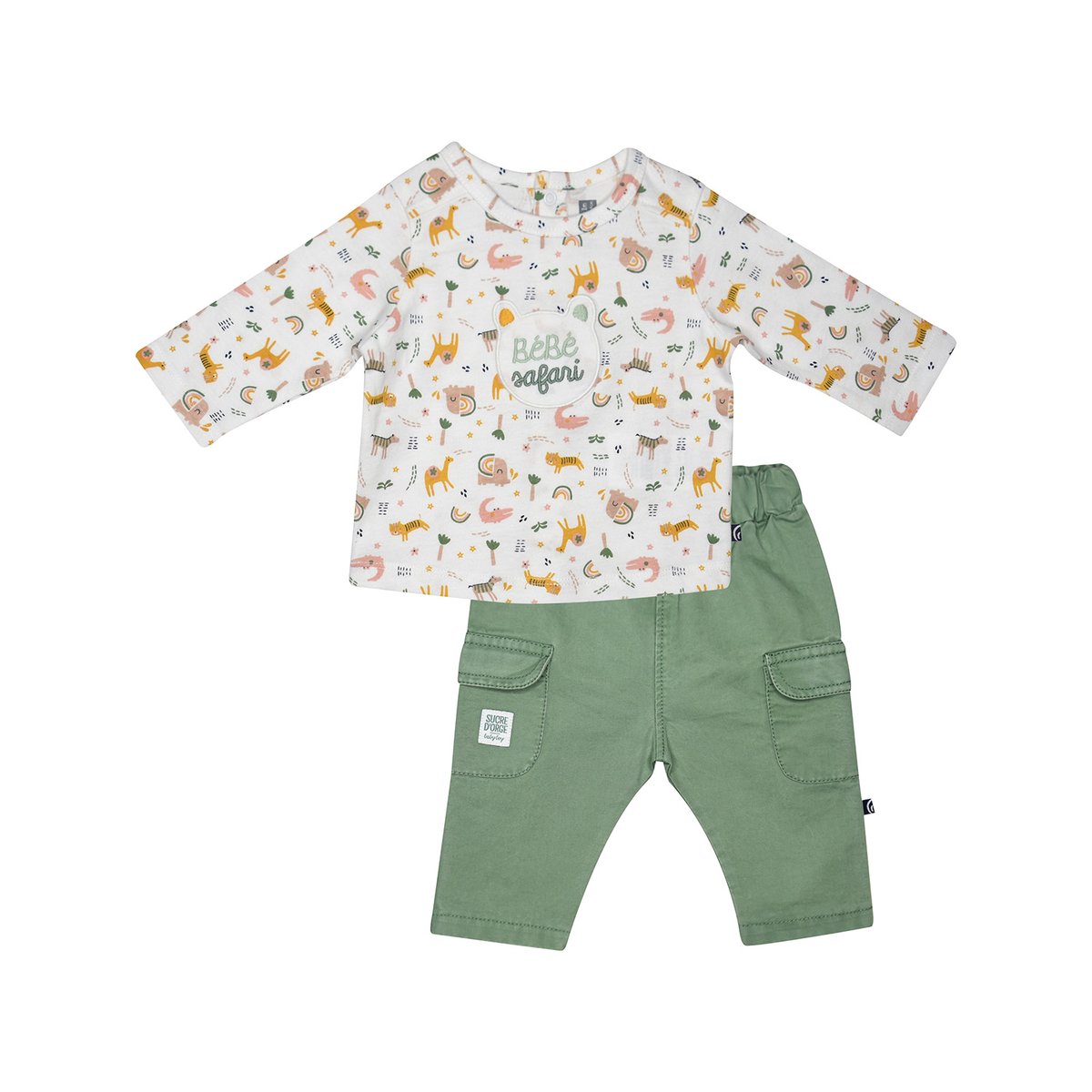 Tee shirt pantalon lambert manches longues naissance blanc, SUCRE D'ORGE