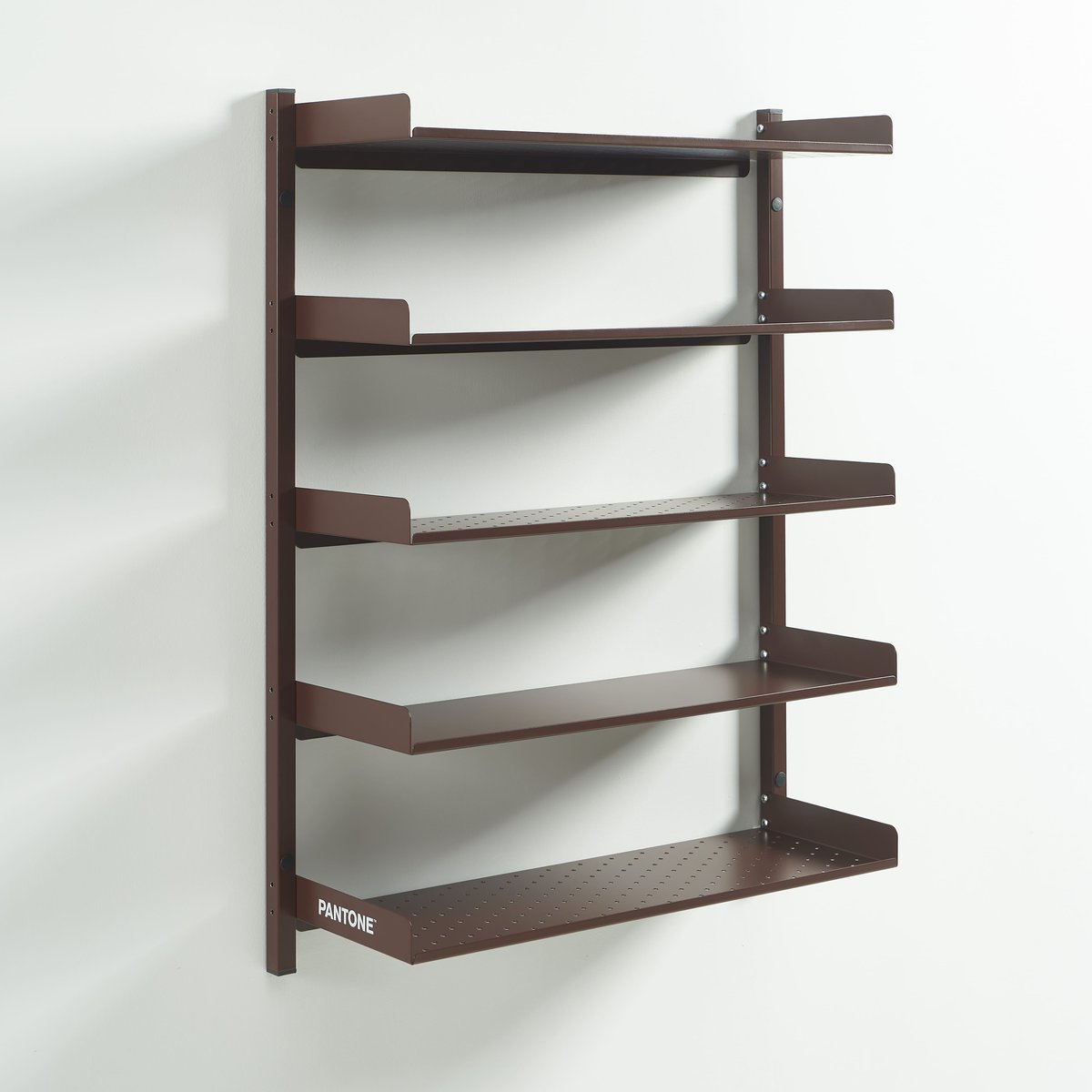 Etagère murale en acier 5 niveaux marron chocolat, PANTONE