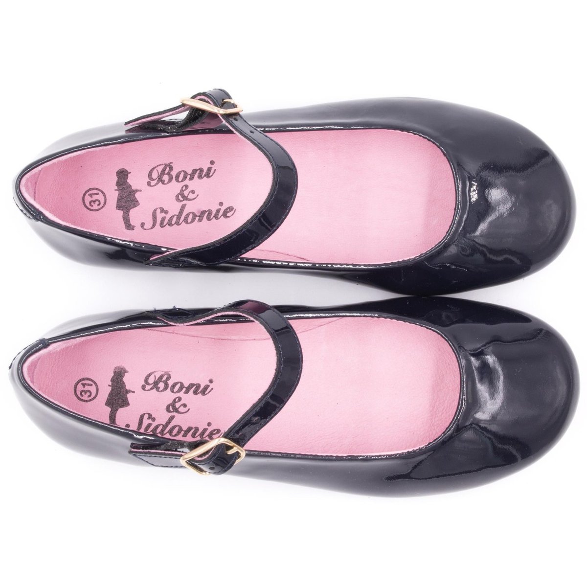 Ballerines fille vernis à bride plate – BONI HORTENSE bleu marine, BONI&SIDONIE