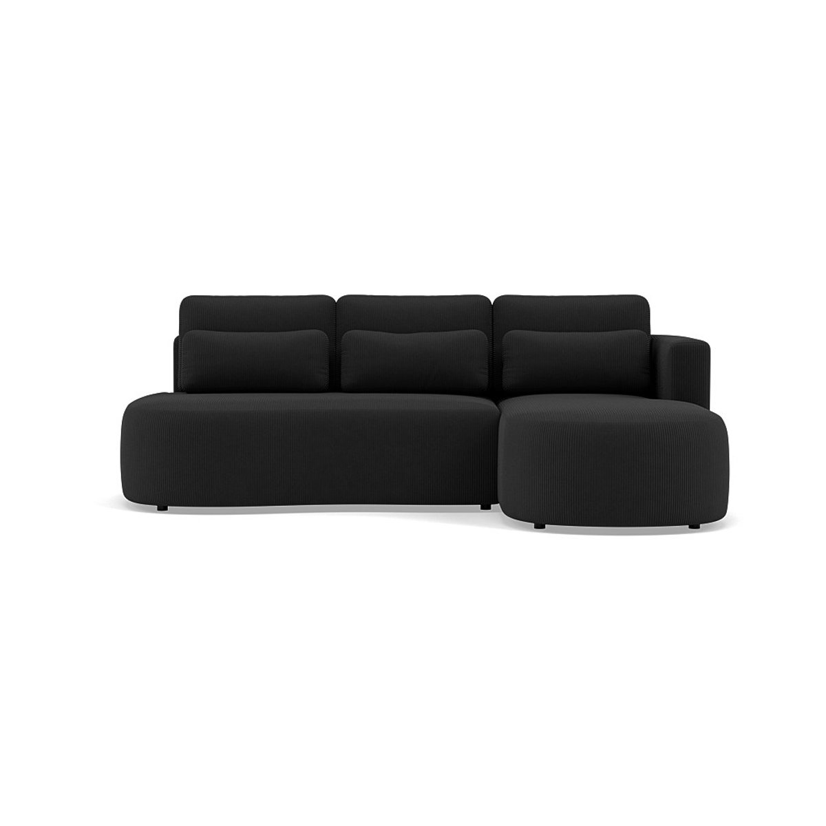 Canapé d'Angle Convertible 4 places - MAHINA noir, BEST MOBILIER