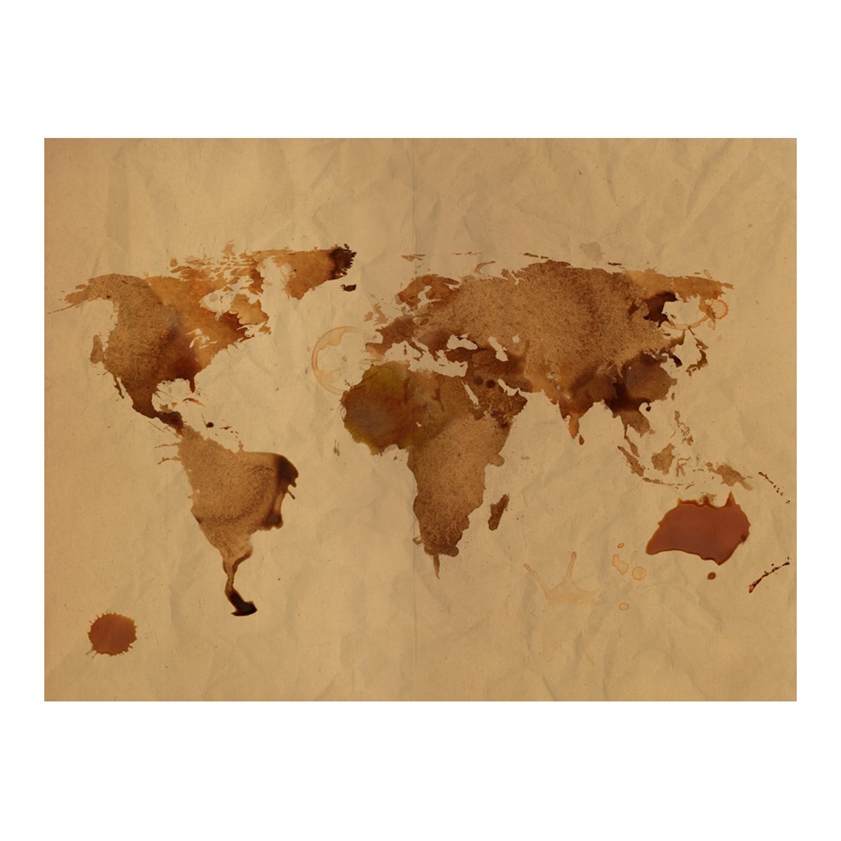 Papier peint intissé panoramique Carte du monde Tea map of the World multicouleur, EDEN