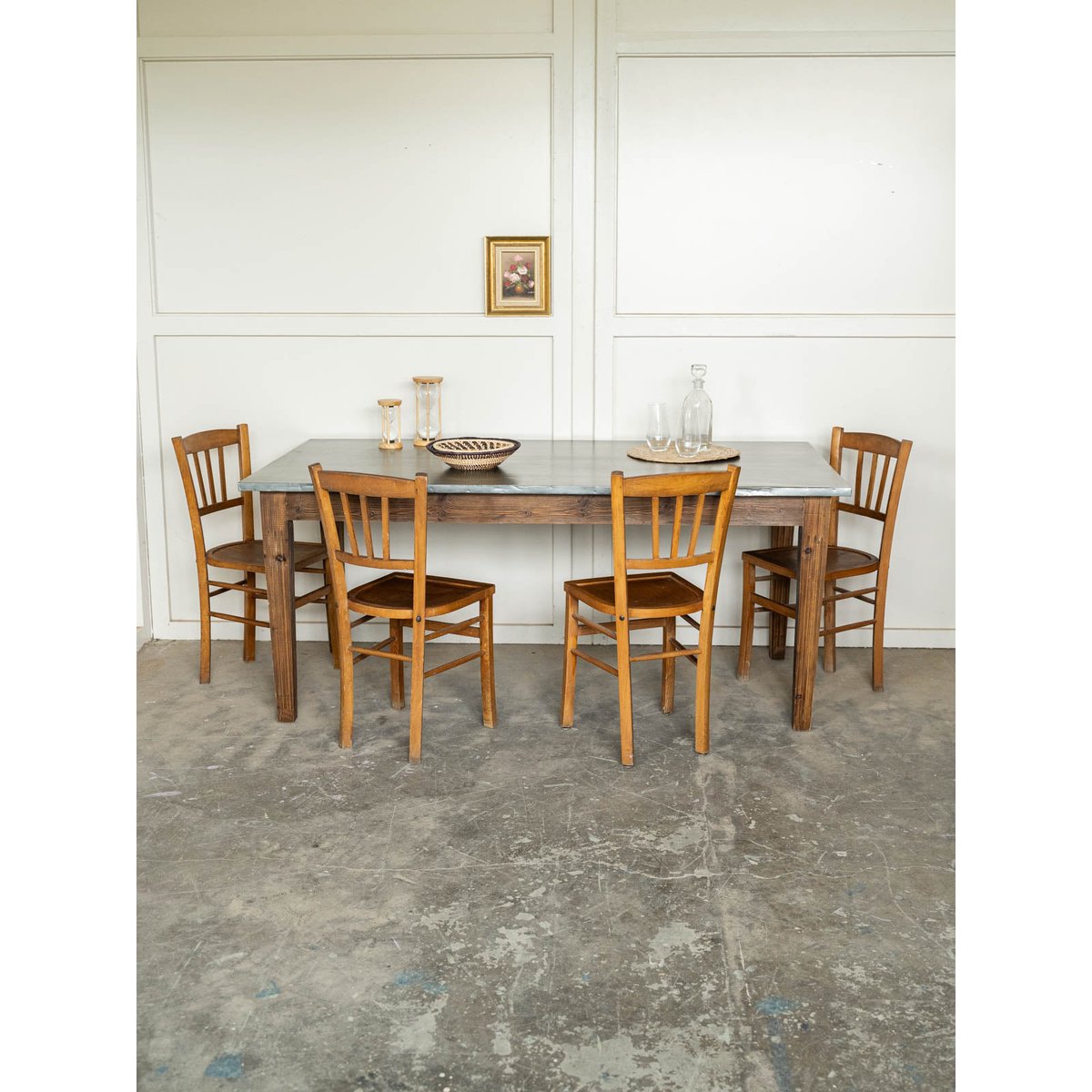 Grande table à manger de campagne Romy N°1556 - Bon état bois foncé, DEBONGOUT