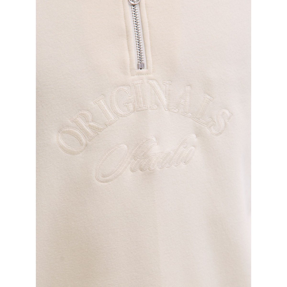 Sweat À Mi-Fermeture Éclair antique white, JACK & JONES