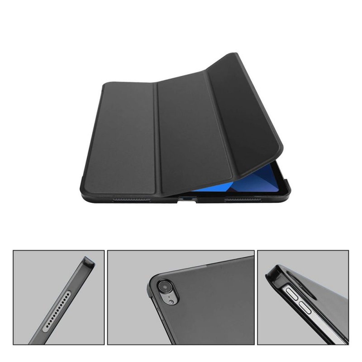 Etui Smart Cover à rabat avec support pour iPad Pro 11" / iPad Air 4 Et 5 (2020/2022) noir, EVETANE
