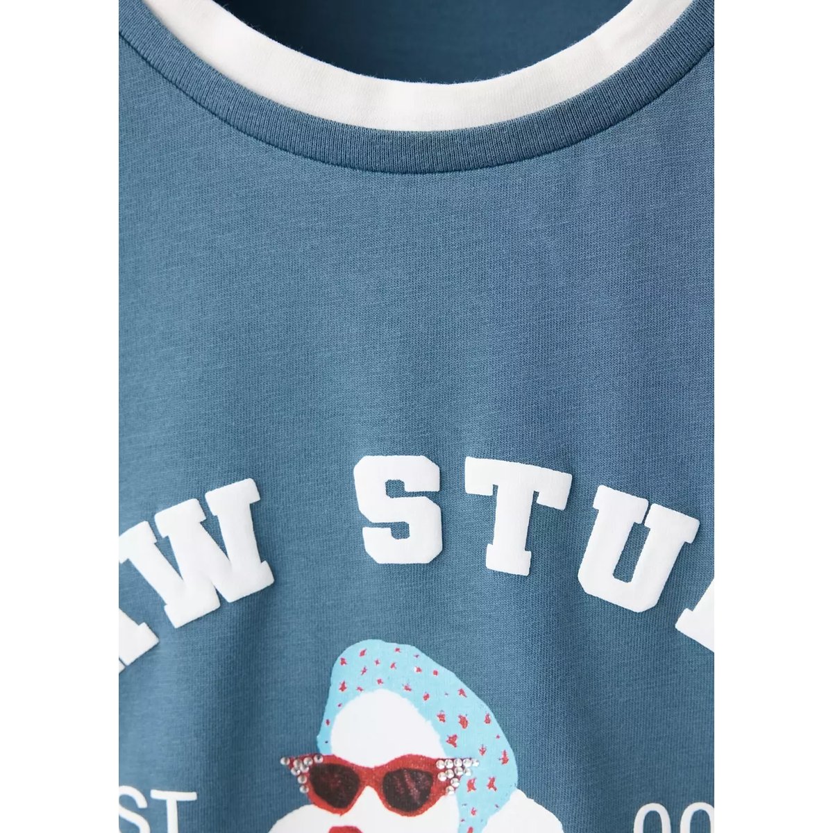 T-shirt détail imprimé bleu, MANGO KIDS