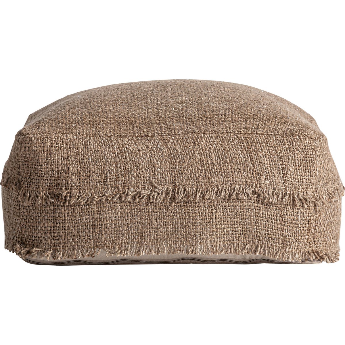 Pouf bohème en coton beige et marron, RECOLLECTION