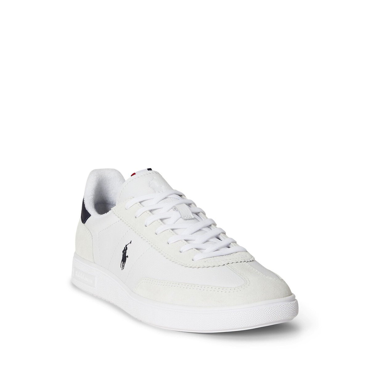Baskets en cuir BEDFORD RIB blanc/rouge/bleu, POLO RALPH LAUREN