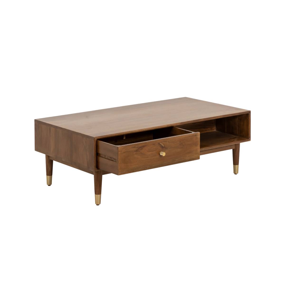 Table basse en bois d'acacia EMIEL bois foncé, MADE IN MEUBLES
