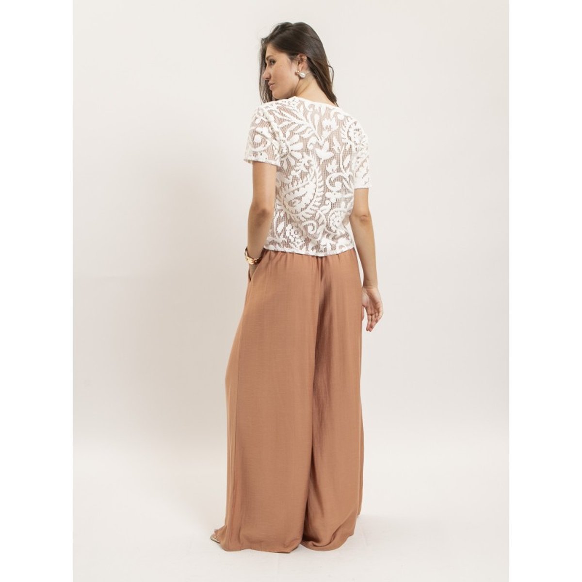 Pantalon Fluide Epene corail, DONA LISA