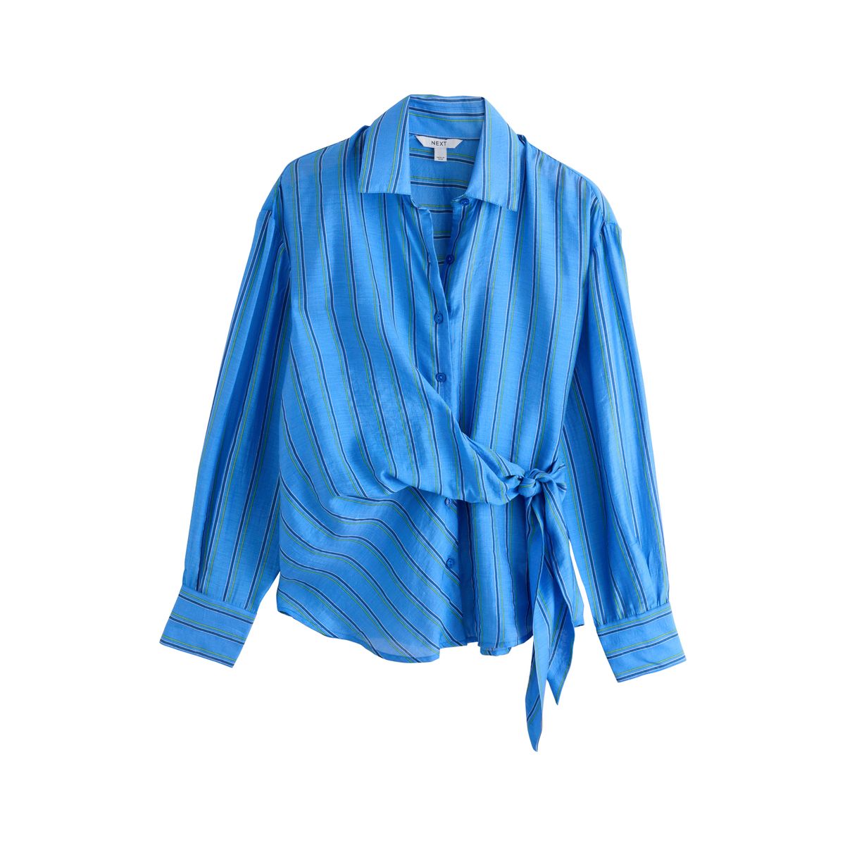 Chemise légère à manches longues et nouer rayures bleues, NEXT