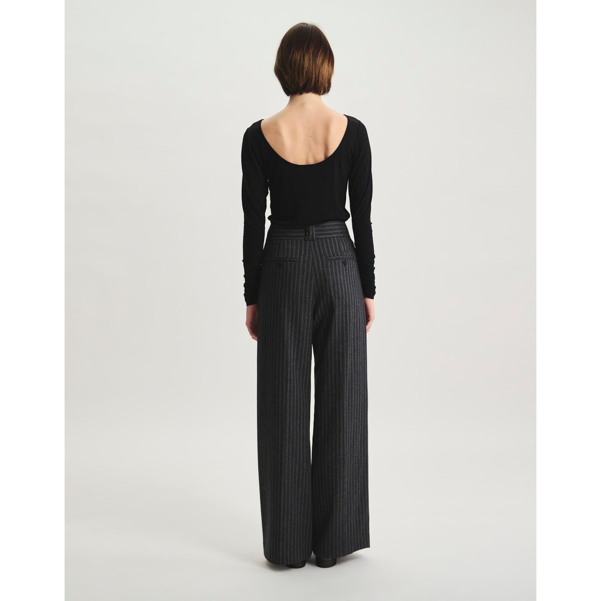 Pantalon à pinces Marlène gris, INES DE LA FRESSANGE PARIS