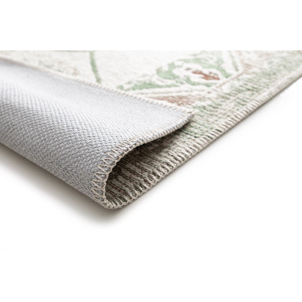Tapis design en fibres recyclées SULLY vert naturel, AFK LIVING