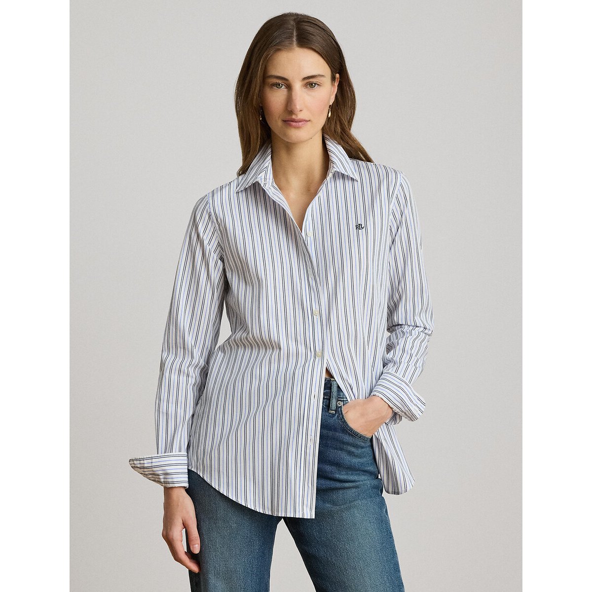 Chemise à rayures, coupe droite bleu, LAUREN RALPH LAUREN