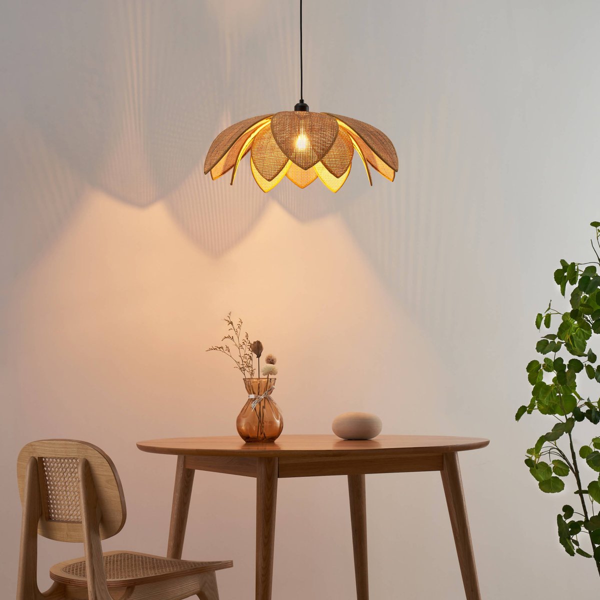 Suspension en rotin tressé - OBLIA beige, KOSILUM