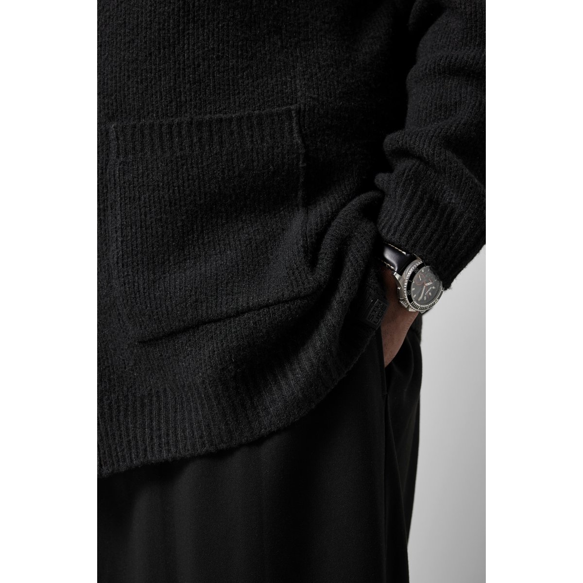Cardigan coupe décontractée noir, STHUGE