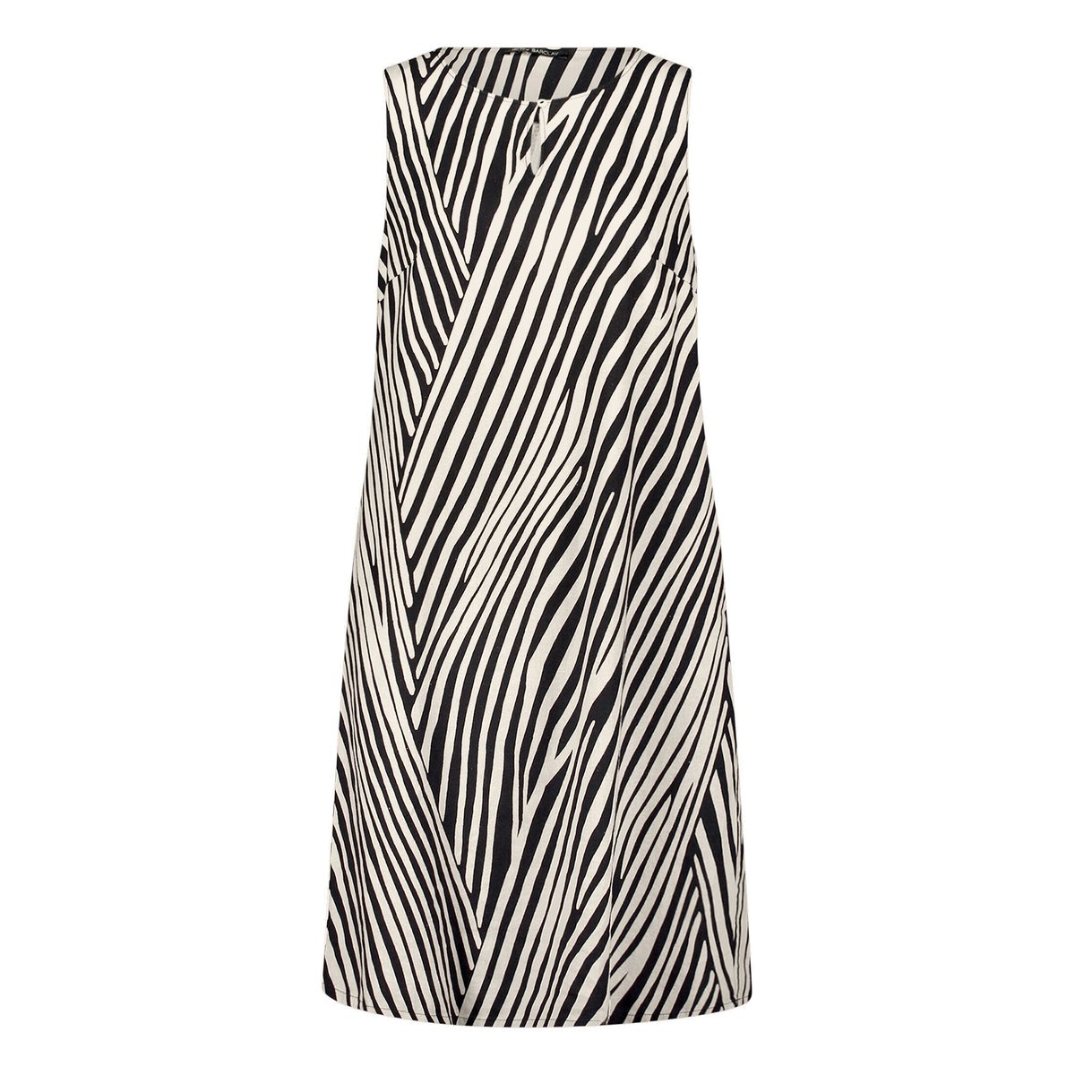 Robe en lin sans manches noir/beige, BETTY BARCLAY