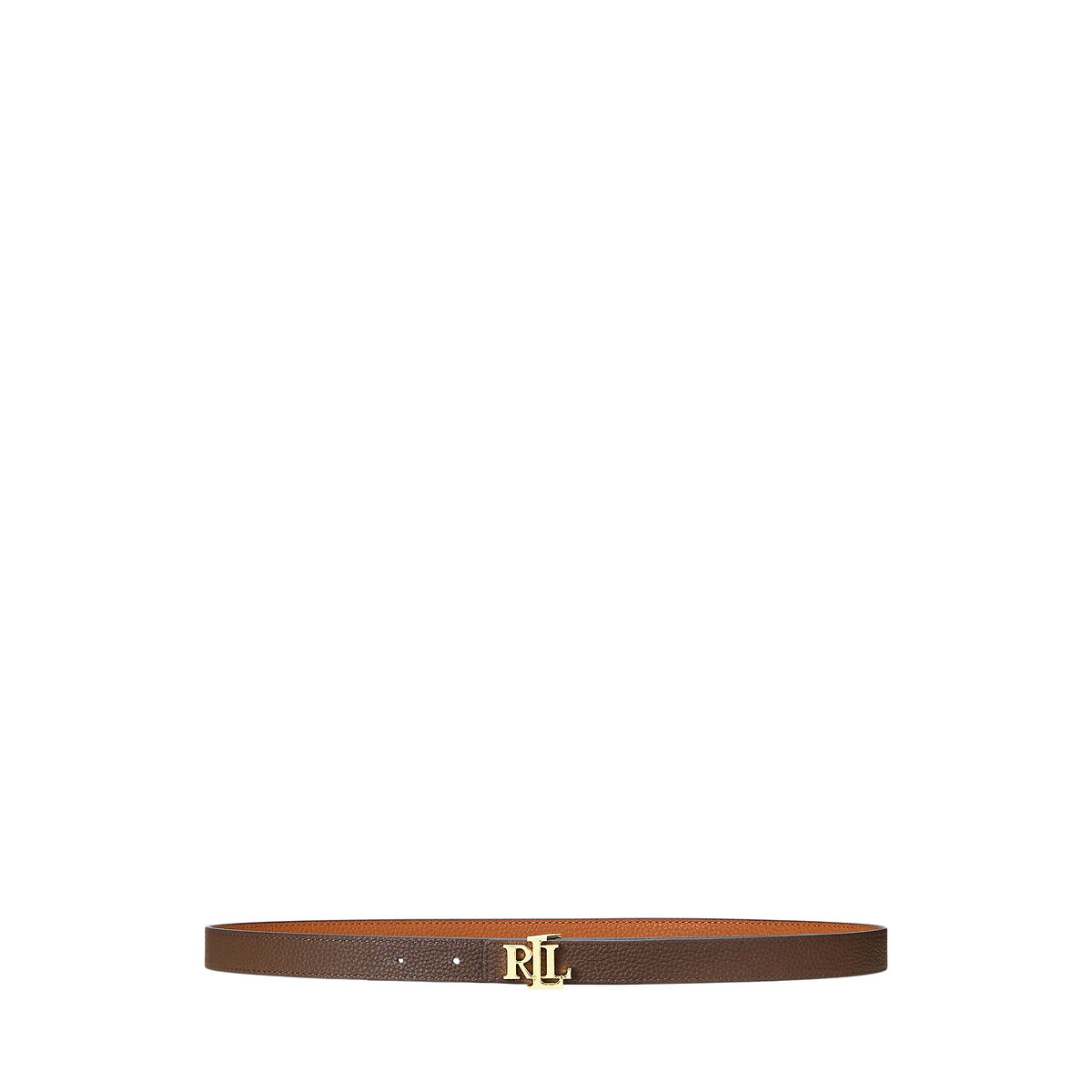 Ceinture réversible fine en cuir avec logo camel, LAUREN RALPH LAUREN