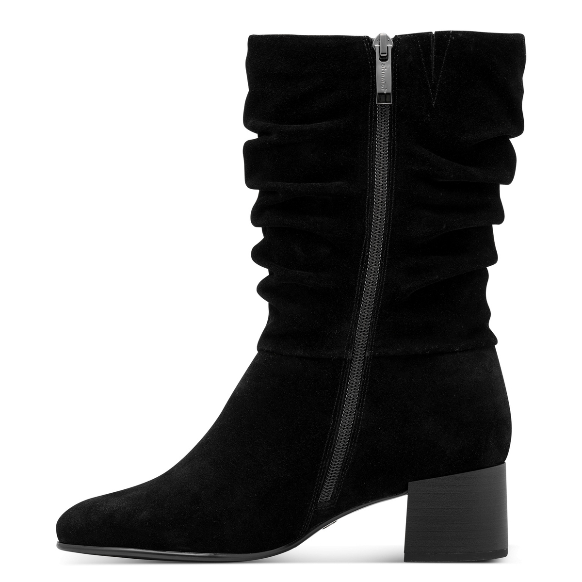 Bottine en cuir noir, TAMARIS